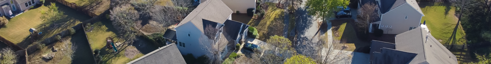 aerial shot of a suburban neighborhood